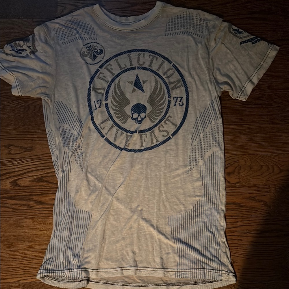 Affliction Men's White Graphic T-Shirt